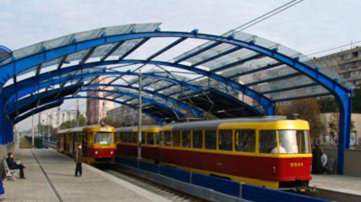 Движение трамвая в направлении Борщаговки парализовано