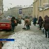 Во Львове ночью пошел мокрый снег