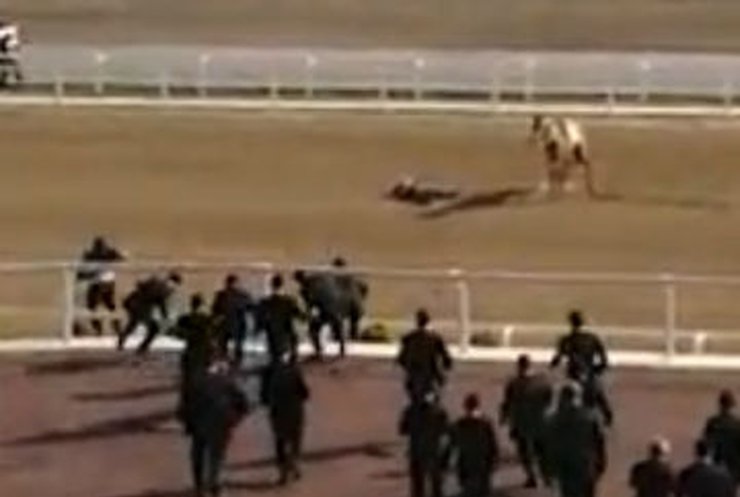 Глава Туркменистана свалился с лошади на скачках (видео)