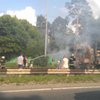 В Киеве на окружной сгорел грузовик: Образовалась гигантская пробка