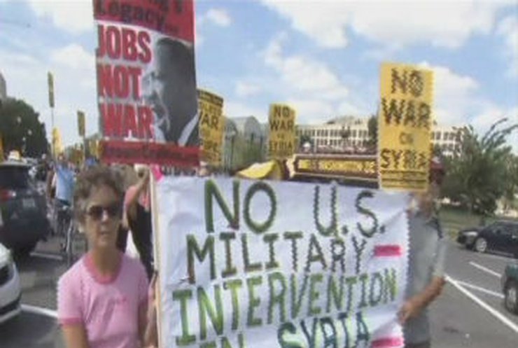 Жители США протестуют против удара по Сирии