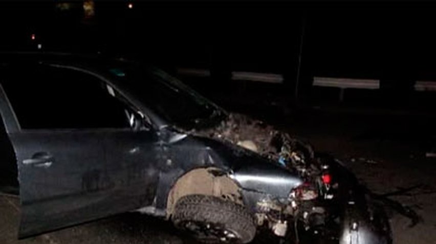 ДТП в Киеве: Автомобиль взлетел в воздух