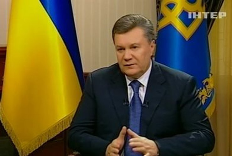 Виктор Янукович дал интервью украинским телеканалам