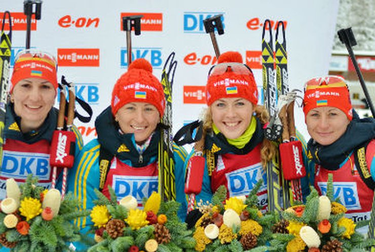 Украинки выиграли эстафету на этапе Кубка мира по биатлону