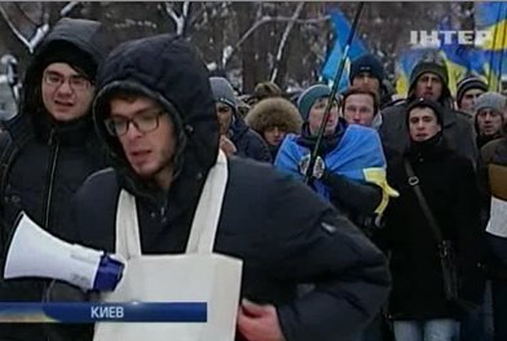 Киевские студенты поддержали пострадавших при разгоне Евромайдана