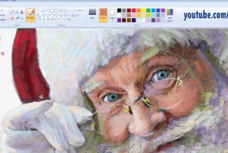 Художник нарисовал Санта-Клауса в Paint