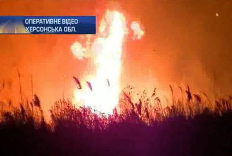 На Херсонщине горел камыш