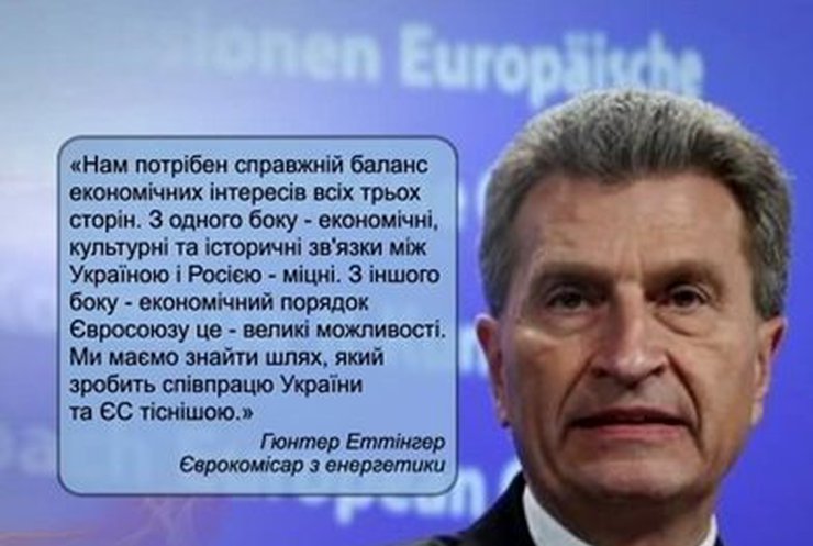Эттингер призвал Россию и ЕС не вмешиваться в украинский конфликт