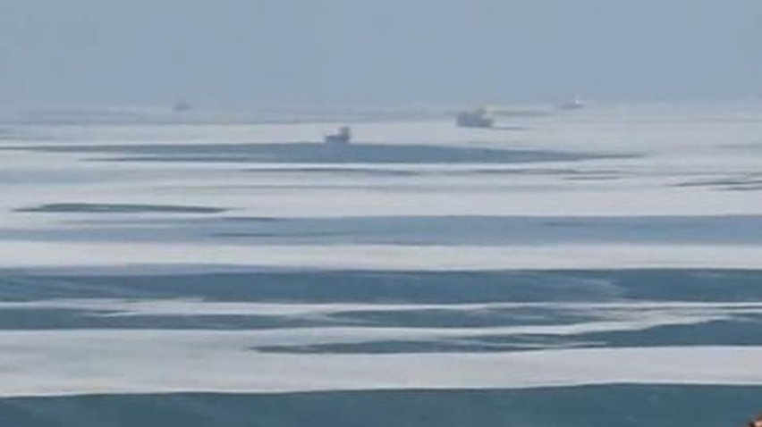 В Одессе замерзло море