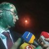 Яценюка в Харькове облили зеленкой