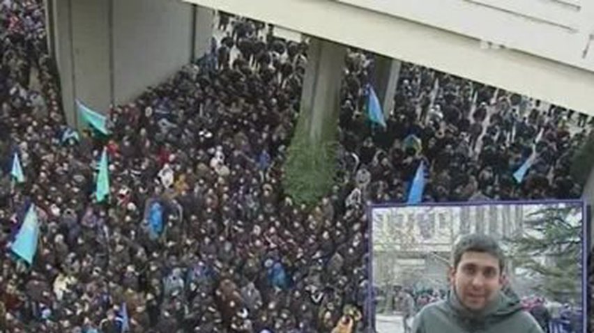 По Верховным советом схлестнулись пророссийские активисты и крымские татары