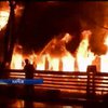В Харькове сожгли ресторан, построенный из дерева