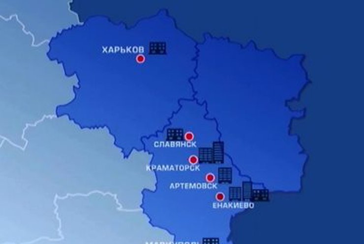 Захваченными остаются ряд админзданий в нескольких городах Украины (карта)