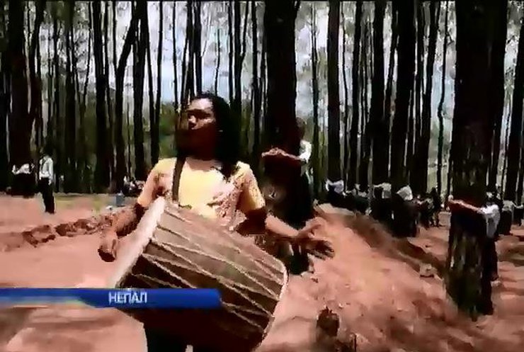 Две тысячи непальцев обнялись с деревьями (видео)