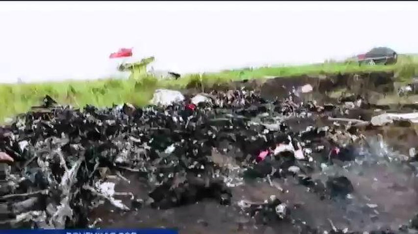 Место падения Боинг-777 заблокировано террористами: видео очевидцев