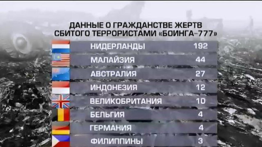 Обнародованы сведения о гражданстве пассажиров сбитого Боинга-777