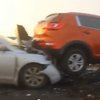 Авария на выезде из Киева: 14 машин всмятку и 2 км пробка из-за тумана (фото, видео)