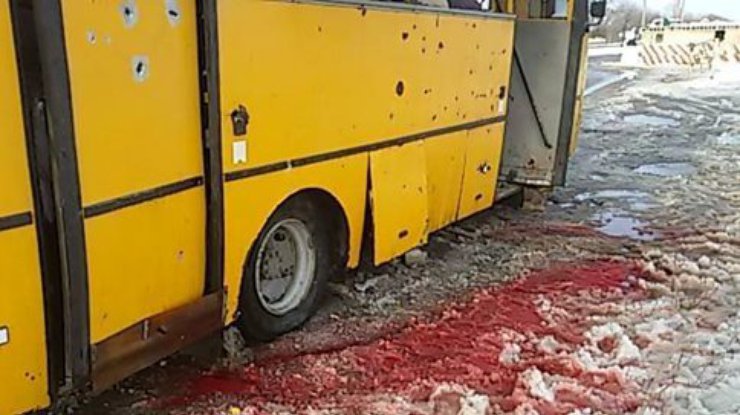 Автобус под Волновахой накрыл шар огня (видео)