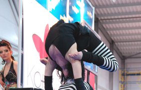 Девушки из цирка Кобзов скрасили паузу во время определения победителя