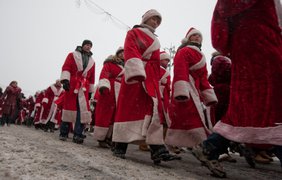Парад дедов морозов в Киеве