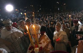Юлия Тимошенко на Богослужении во Владимирском соборе