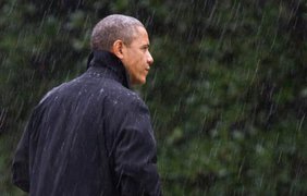 Барак Обама возле Белого Дома