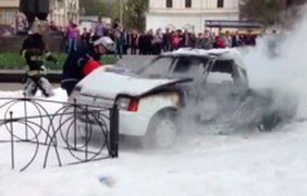 В Киеве сгорела мобильная кофейня