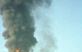 Пожар на нефтебазе под Москвой