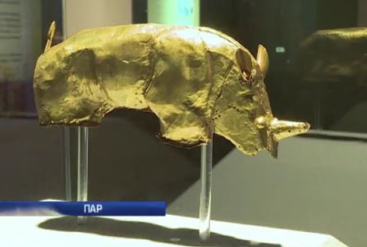У Африці відреставрували носорога із золота