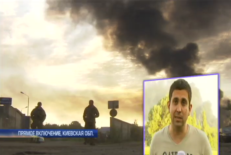 На пожар на нефтебазе приехали Аваков, Яценюк и Турчинов