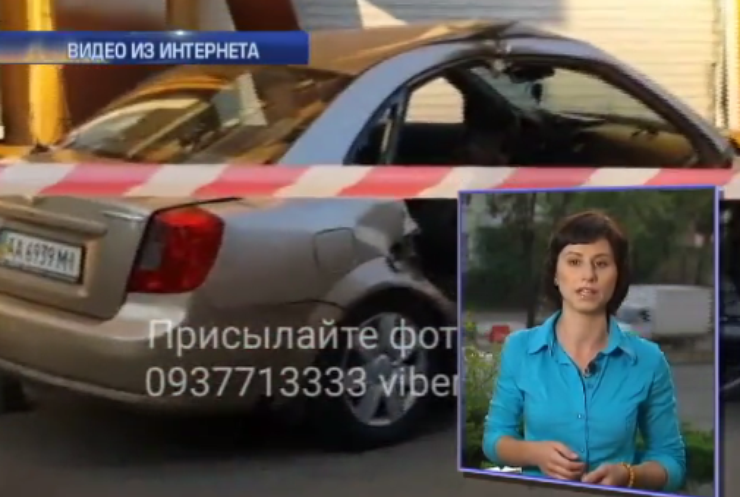 В Киеве машина полиции протаранила такси