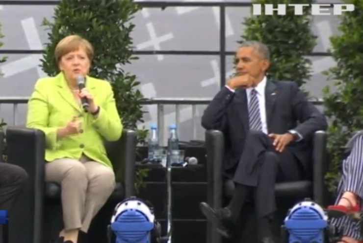 Обама в Берлине поддержал политику Меркель (видео)