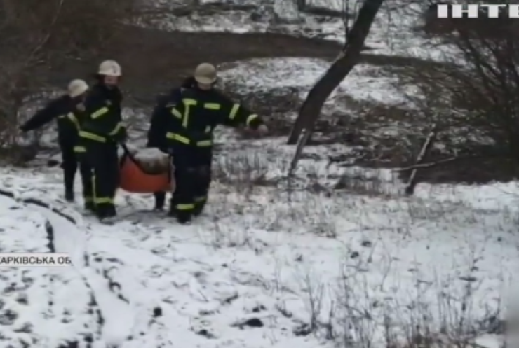 На Харківщині рятувальники несли тяжкохворого на руках через бездоріжжя